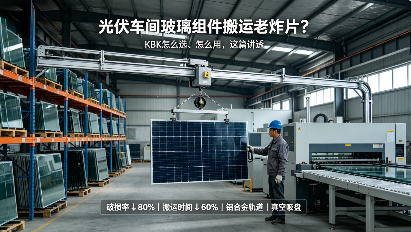 光伏车间KBK吊运玻璃组件平稳转运封面图