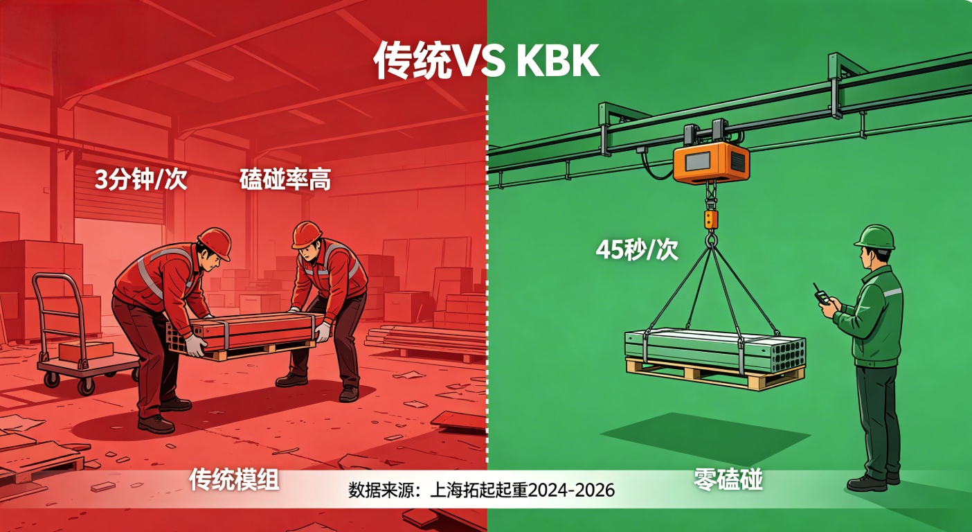 人工搬运与KBK系统效率对比 人工搬运与KBK系统效率对比