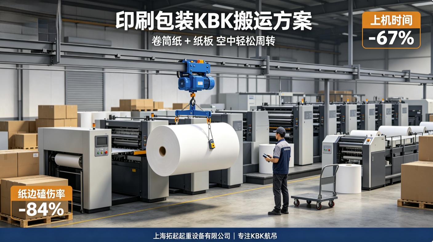 印刷包装车间KBK吊运卷筒纸 印刷包装车间KBK吊运卷筒纸