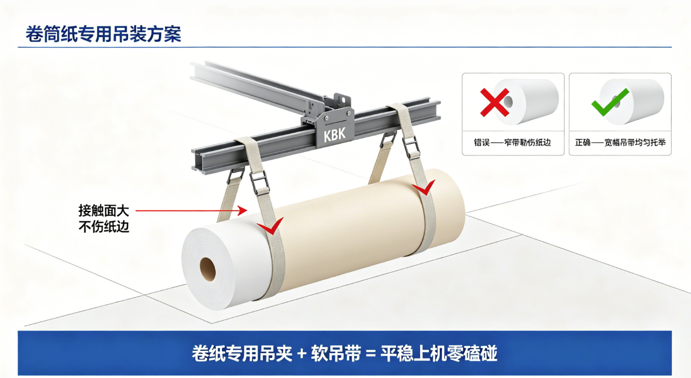 卷筒纸专用吊装方案示意图 卷筒纸专用吊装方案示意图