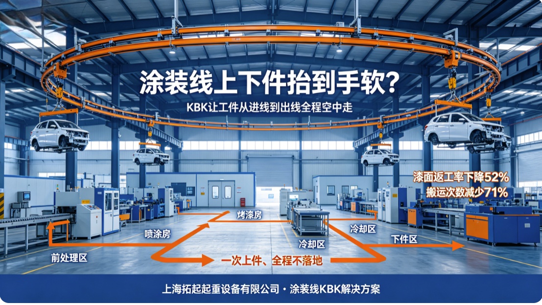 涂装线KBK起重机空中工件流转方案 涂装线KBK起重机空中工件流转方案