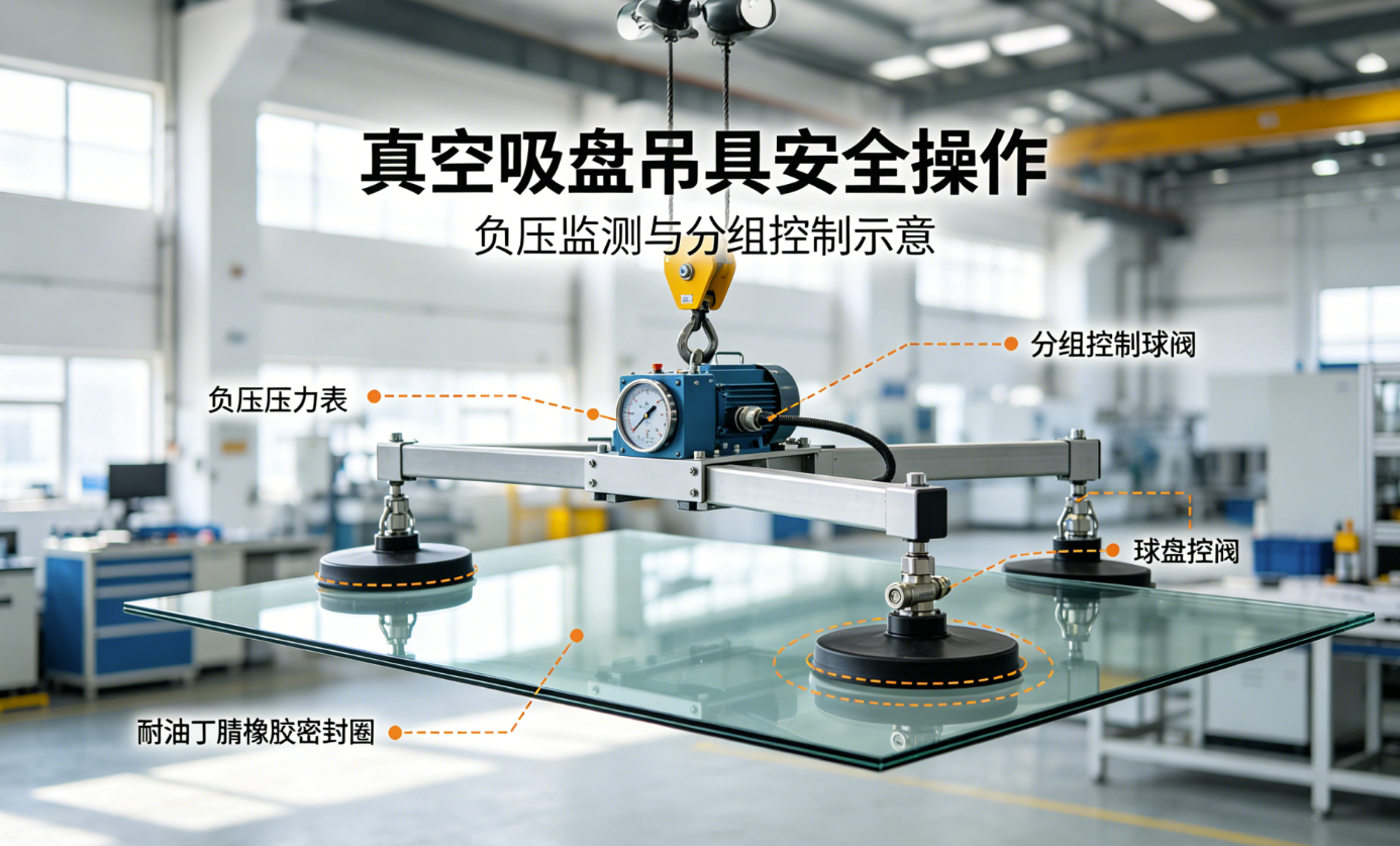 真空吸盘吊具安全吸附与搬运操作