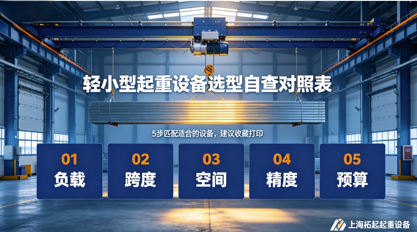 轻小型起重设备选型自查对照表5步匹配 轻小型起重设备选型自查对照表5步匹配