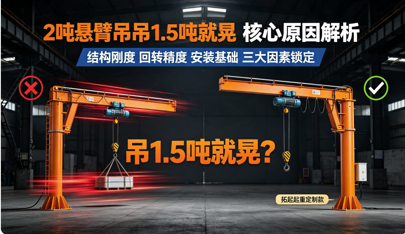 上海拓起起重2吨悬臂吊晃动原因与选型图解