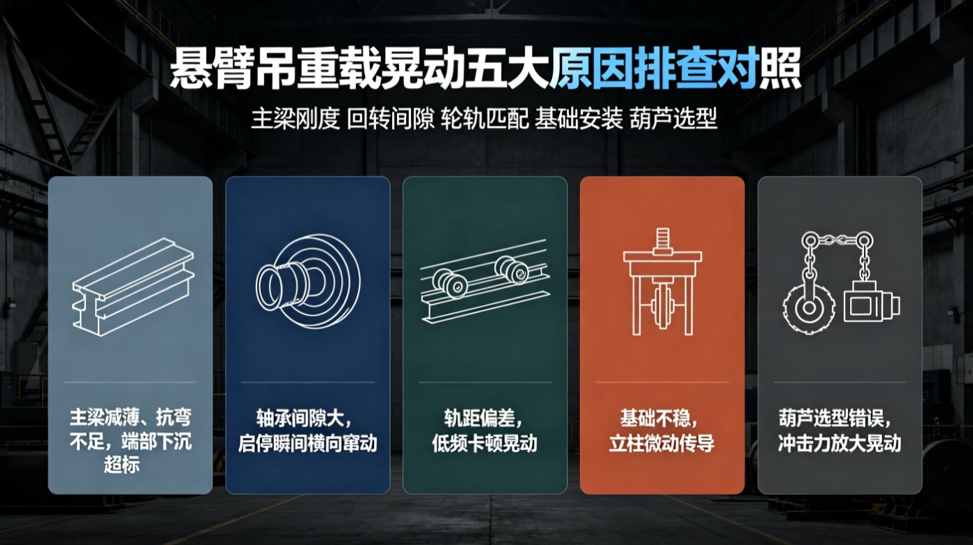上海拓起起重悬臂吊重载晃动原因排查图解