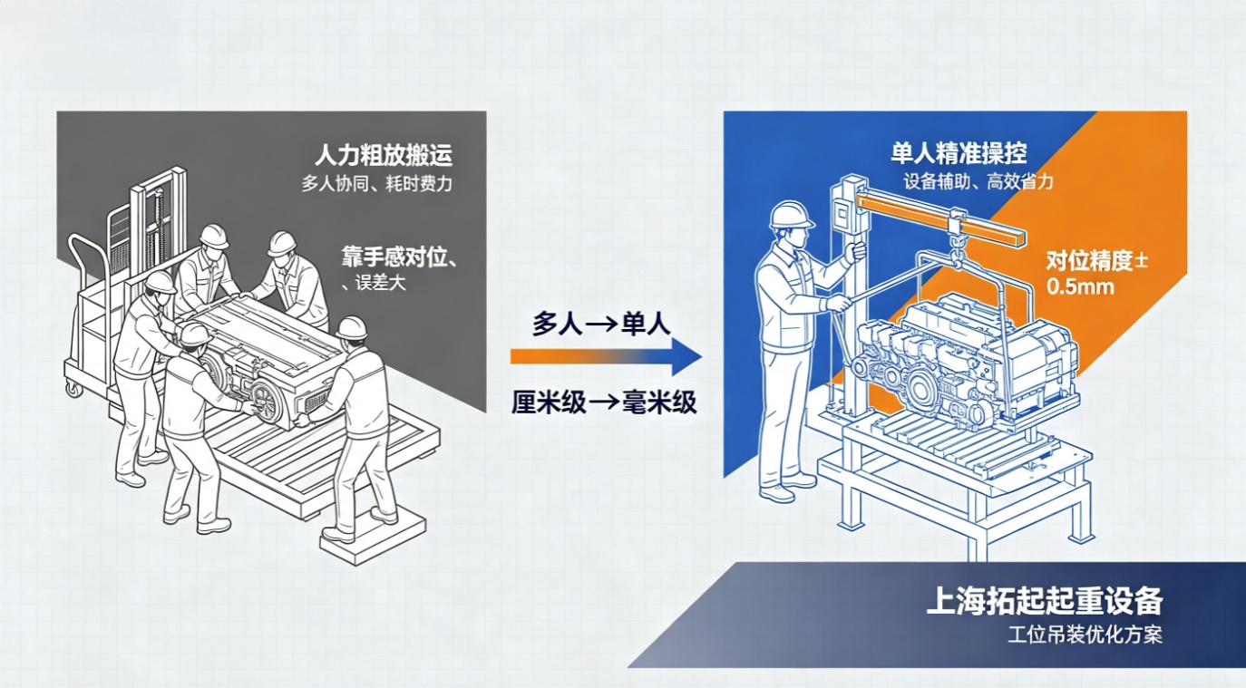 汽配车间吊装优化前后对比图 汽配车间吊装优化前后对比图