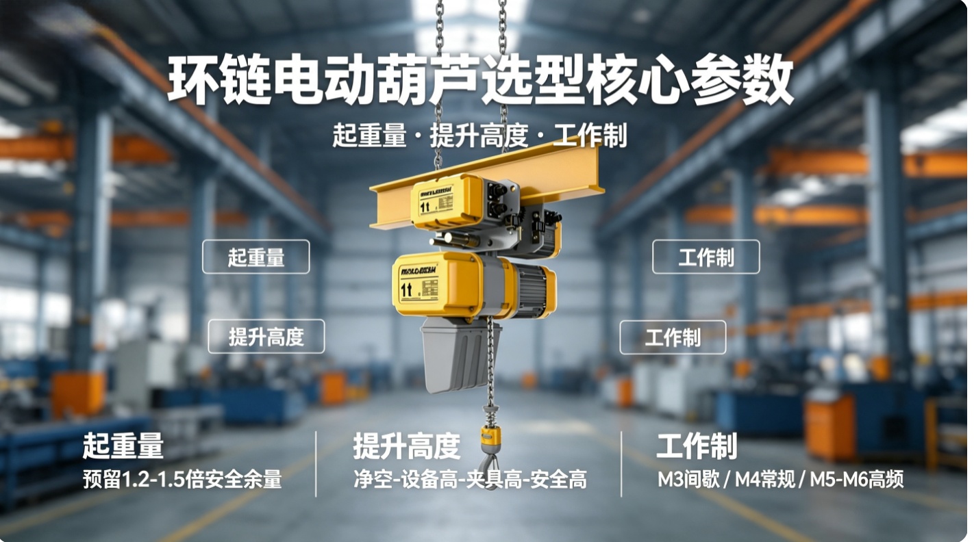 环链电动葫芦选型三大核心参数速览