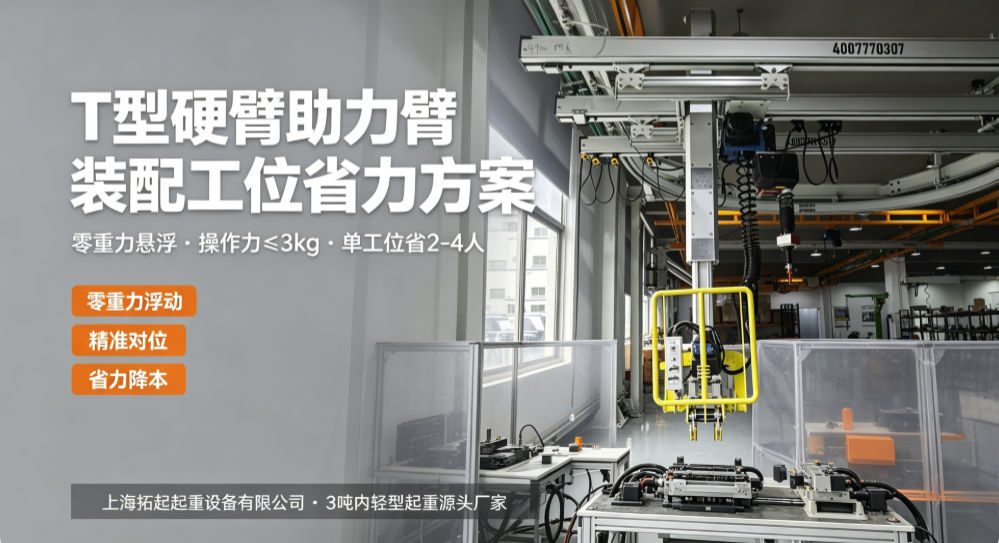 上海拓起起重 T 型硬臂助力臂装配省力方案