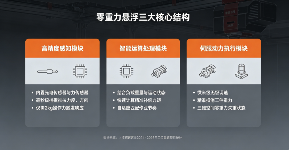 上海拓起起重零重力悬浮三大核心结构